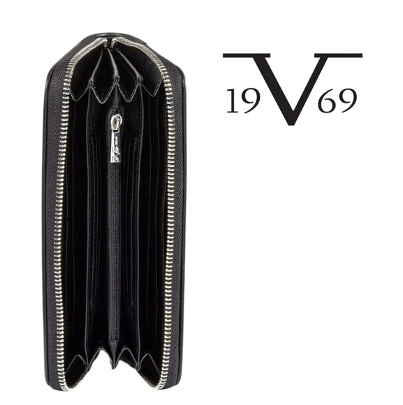 ITALIA BY VERSACE 1969- Candela Wallet - Black/Silver - Picture 1 of 3